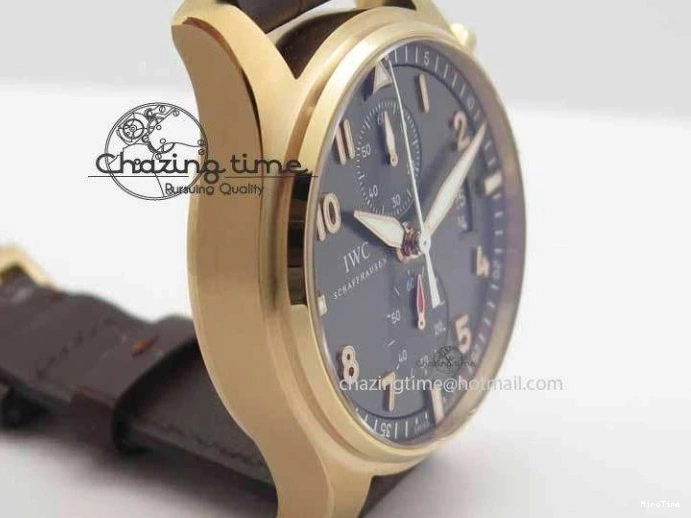 MIROTIME 0725 Pilot Chrono RG 3878 V6F Best Edition Gray Dial On Brown Leather Strap A Contemporary 7254